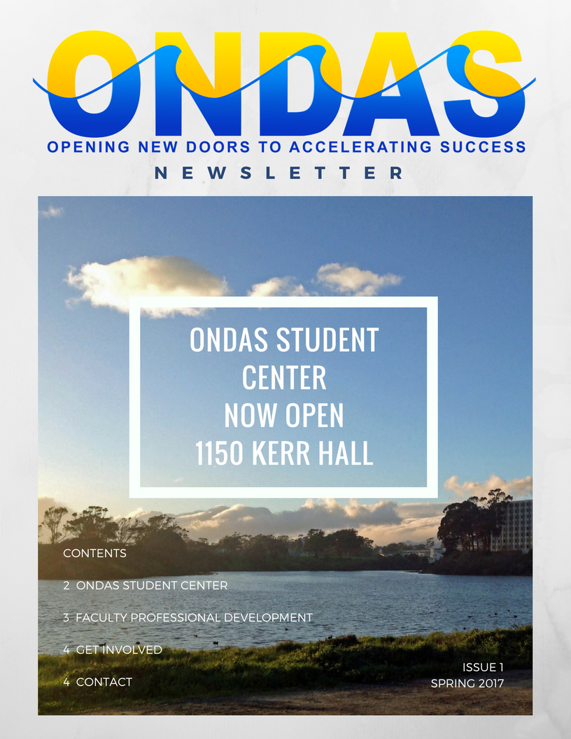 Front Page of the ONDAS Spring 2017 Newsletter